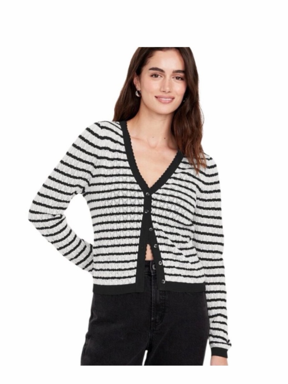 Old Navy So Soft Lite Striped Cardigan Sz M